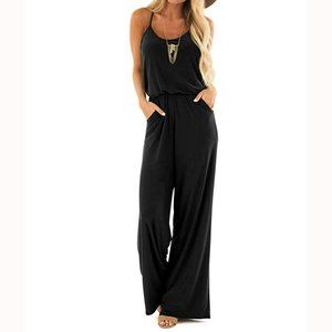 Summer Jumpsuit With Wide Leg and Pockets